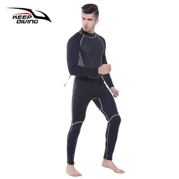 Истински водолазен костюм от неопрен с дебелина 3 мм от една част и монтиране на тялото водолазный костюм за мъже, гмуркане, сърфинг, гмуркане с шнорхел, подводен риболов, плюс размер