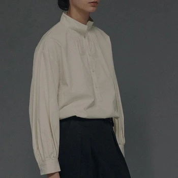 Новата есенно-зимна дизайнерски нишевая женска риза с яка издържа и дълги ръкави