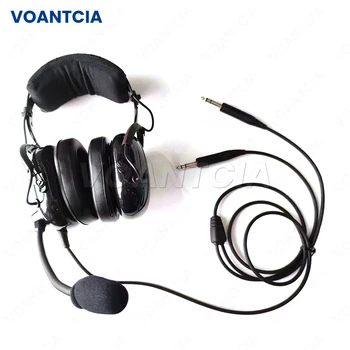 Пилотна слушалки с пасивни шумопотискане Авиационна слушалки PNR Мек тампон за уши с чанта за слушалки с черен цвят