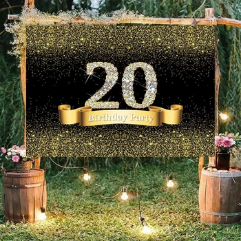 Потребителско име Злато Spot, фонове за парти по повод 20-годишнината за фото студио, блестящ банер, фонове, за снимки, декор за парти