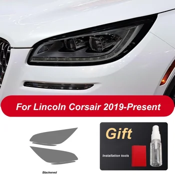 2 бр Прозрачна черна защитно фолио за автомобилни фарове от TPU, Vinyl стикер за възстановяване на Lincoln Corsair 2019 2020 Аксесоари