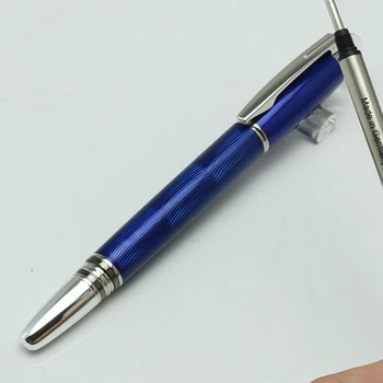 Висококачествена уникална химикалка писалка Blue Wave Roller, луксозни офис консумативи Office School MB Crystal Head със сериен номер