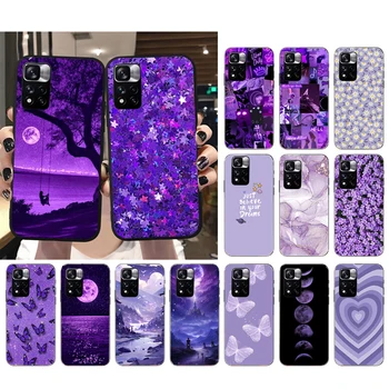Естетичен калъф за телефон Love Purple за Xiaomi Redmi Note 13 12 Pro 11S 11 10 Pro 10S Note 12С 12S 12 Pro Redmi 10 12