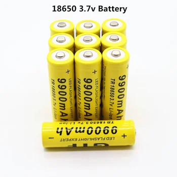 Оригинален 18650 9900 mah батерия от 3.7 На литиево-йонна батерия за led фенерче батерия 18650 в насипно състояние + зарядно устройство USB
