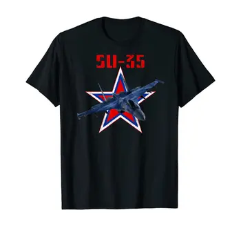 Тениска Многоцелеви изтребител за ВВС на Русия Су-35 Flanker-E от 100% памук Кръгло деколте и къс ръкав, Ежедневни мъжки t-shirt, Размер S-3XL