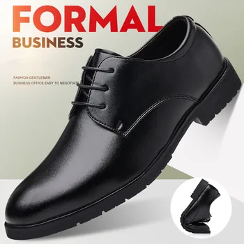 Висококачествени официални, кожени мъжки модел обувки, Дишаща Мъжки ежедневни обувки, Италианската луксозна марка нескользящая Мъжки обувки за шофиране дантела