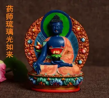 Статуя на буда от смола, статуетка Бхайсаджьягуру, статуетка на Буда Бхайсаджья, Буда медицина, бодхисатва Късмет