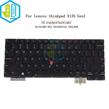 Американско-Английска Клавиатура За Лаптоп С Подсветка Lenovo Thinkpad X13S Gen 1 на САЩ в trackpoint Клавиатура С Подсветка Teclado SN21E04735