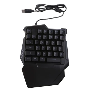 Популярните слот клавиатура G101, изчислени на една ръка, 35 клавиши, светещ RGB Детска механична клавиатура за таблети телефони JIAN