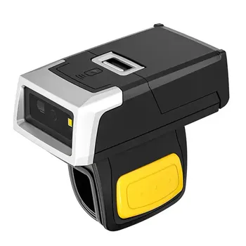 Портативен Преносим Четец на 2D QR кодове Безжична мини-баркод скенер с кольцевым QR-код четец син зъб, скенер за отпечатъци