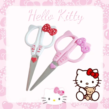 Hello Kitty Сладки Мултифункционални Ръчни Ножици от неръждаема стомана Мини Преносими Kawaii Cat Художествени Ножици Ученически Канцеларски материали Новост