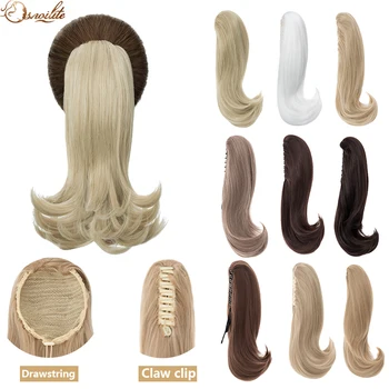 Snoilite Синтетични Косми е 12 инча Опашка Скоба За Захващане на Ноктите Drawsting 10 цвята изкуствена коса За Жени Директни Вълниста Коса Удължаване на 2023