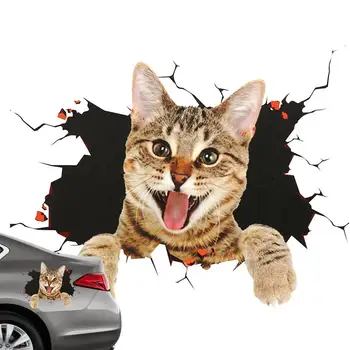 Прозорец 3D Котка Автомобили Стикер Симпатичното 3D Животно Стикер На Вратата на Колата Водоустойчив Кола Стикери за Украса Автоаксесоари Новости Етикети