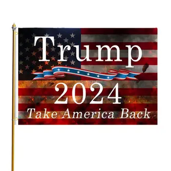 Флаг Тръмп 2024 Открит Двупосочен Флаг Take America Back, Устойчиви На Избледняване, Устойчиви На Флагам Банер Take Back America Лозунг Тръмп flag
