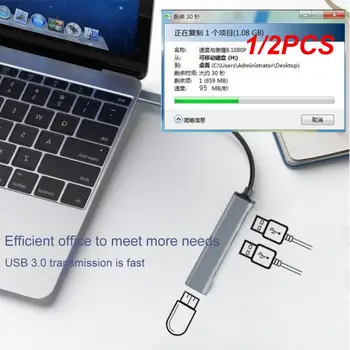 1/2 Бр. ХЪБ Type C 5в1 USB 3.0 Многопортовый Сплитер Адаптер с Usb SD TF Четец на Карти за Macbook Изчислява Аксесоари