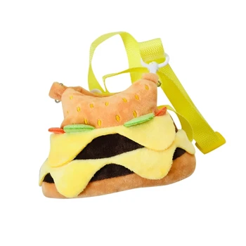 Училищен раница с отложено във формата на кавайного хамбургер, Плюшен чанта за носене, Универсални Аниме-чанти