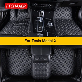 Автомобилни постелки FTCHAAER по поръчка за Tesla Model X, автомобилни килими за краката, аксесоари за краката