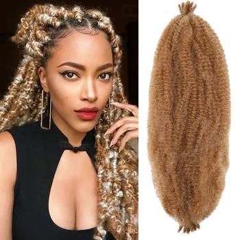 Hair Nest Пружинистые косата Afro Twist, предварително разделени за проблемни меки къдрици, Пружинистые косата Marley Twist, възли на една кука опашка за жени