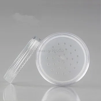 20 г прозрачни празни контейнери за пресяване на ронлива прах PS, прозрачна пластмасова козметична буркан за пресяване F2017290