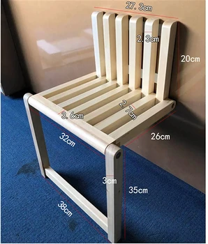 Сгъваем стол, монтиран на стената невидим столче за смяна на обувки, монтиране на седалката от масивна дървесина, сгъваема табуретка, подходящ за различни поводи