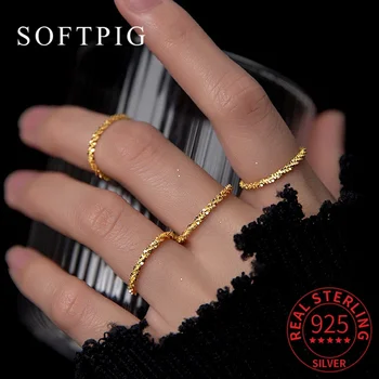 SOFTPIG Днешно стерлинговое сребро 925 Проба, брилянтният пръстен Prime Ring 18 Карата за жени, класически изящни бижута, минималистичные аксесоари