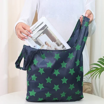 Сгъваема чанта за пазаруване за многократна употреба еко чанта през рамо, преносима пазарна чанта, имат чанта за пазаруване, чанта-тоут