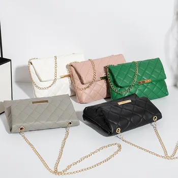 Нова решетчатая женствена чанта през рамо, женска бродирана малка квадратна чанта, чанта през рамо от изкуствена кожа, чанти и портмонета, калъфи за телефони