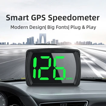 Най-новият цифров скоростомер GPS HUD, plug авто HUD дисплея: дисплей с висока разделителна способност, автомобил скоростомер с общо предназначение.