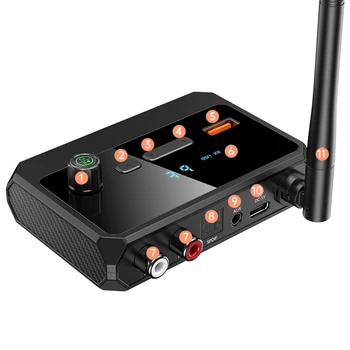 Говорител C36 Дигитален дисплей Bluetooth 5.3 Поддръжка адаптер аудиоприемника USB TF MP3 Плеър за автомобил плейър, ТЕЛЕВИЗОР, Телефон, Лаптоп