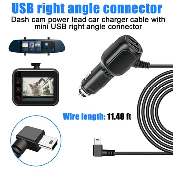 Видеорекордер Кабел За Зареждане Dash Cam Зарядно За Малко Кабел USB/Micro USB 11,5 метра захранващ Кабел 12-24 За Видеорегистратора Камери За GPS