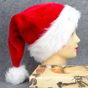 Плюшен Коледна шапка Пораснали деца Коледна украса за дома и Коледни подаръци, Дядо Коледа Навидад Decor Зимни шапки 2022 Нова година