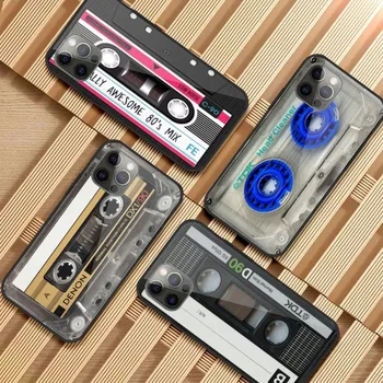 Romance The Cassette Tape Калъф За Телефон iPhone 14 13 12 11 XS X 8 7 6 Plus Mini Pro Max SE 2022 Черно PC TPU със Стъклен Капак на Телефона