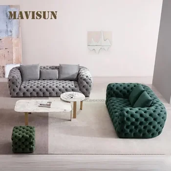 Луксозен модерен диван Мързел, индивидуален цвят, размер, комбинация от италиански плат, диван Фланела, диван за сядане, мебели за всекидневна