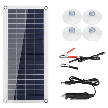 Високоефективен соларен панел с мощност 50 W, идеален за къмпинг и активна почивка, зарежда батерии и устройства 12