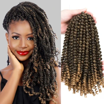 Синтетични пролетта кичури за удължаване на коса, плетене на една кука за жени, Ямайское заплитане на косата, предварително опъната на шиш Passion Twist