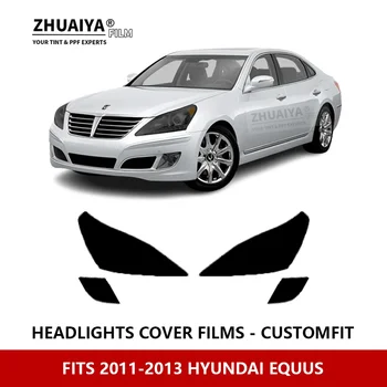 За HYUNDAI EQUUS 2011-2013 Външна фаровете на колата със защита от надраскване PPF предварително нарязани на защитно фолио Ремонт на филм автомобилни стикери Аксесоари