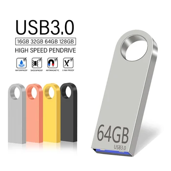 USB 3.0 32B Метален Флаш Памет 128 GB Cle USB Флаш Памети 64G Стик Високоскоростен Преносим SSD Memoria Usb Stick Безплатна Доставка 8 GB