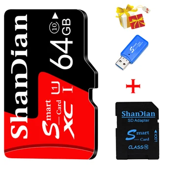 SHANDIAN Smast SD-Карта U3 4K видео Class 10 Високоскоростна Карта Памет, 128 GB, 64 GB, 32 GB, 16 gb U1 Class 10 SD-Карти за Телефони И Камери