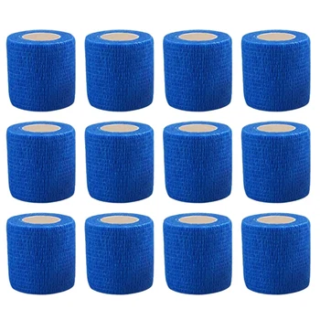 Мостова панделка, самозалепваща еластична бандажная лента (5x450 см, опаковка от 12 броя)-синьо