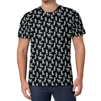 Тениска с Бриллиантовым Пудел I Love Dog, Основни тениски Harajuku, Мъжки Дизайнерски Тениски Големи размери 6XL