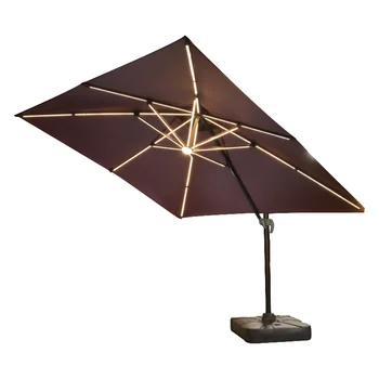 На открито Led Чадър Roma Umbrella Модерен Роман през Цялата Водоустойчив Слънцезащитен крем 3 * 3 м, Големи Чадъри, Конзолни чадъри