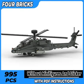 Строителни тухли Moc Модел на военен изтребител Boeing AH-64 Технология Apache Модулни единици, Подаръци, Коледни Играчки, Комплекти САМ В събирането на