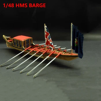 1/48 Модел кораб Hms Barge Сам Simulation Дървена ветроходство модел Kit Подарък колекция Модел Играчки