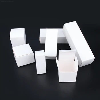 50 бр./Универсална бяла малък подарък кутия, опаковъчна кутия 350 г, квадратна празна картонена кутия, цветна кутия за грим