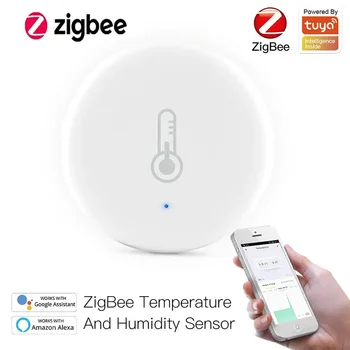 Безжичен монитор с датчик за температура и влажност на Zigbee Hristo за помещения с захранването от батерията за система за наблюдение на приложения Алекса Google Home