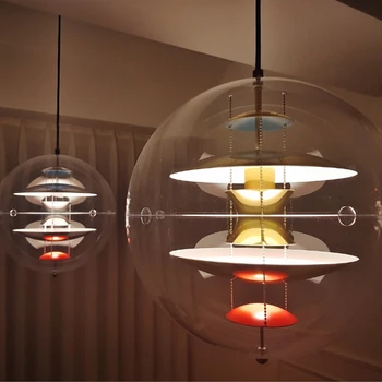 Висящи лампи VP Globe, скандинавски акрилни дизайн, точно копие на лампи, дизайнер на декора вили, кухня, ресторант, голям висящ лампа