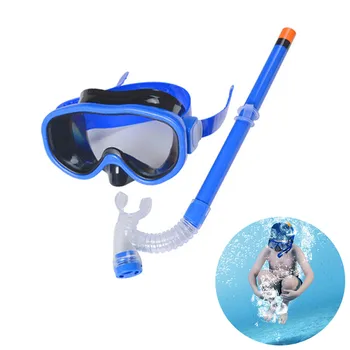 Модни детски очила за плуване с шнорхел за практикуване на подводен спорт За момчета и момичета, Набор от стъклени дихателните тръби за гмуркане
