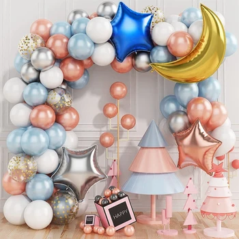 Декор за парти по случай рожден ден, гирлянда от балони, детски душ, комплект за арка от латекс резервоари за момче, сватбен балон