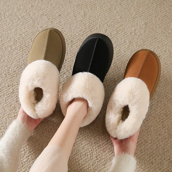 Модни дамски ботильоны на дебела подметка, новост зимата 2023, дамски зимни обувки, ежедневни топли дамски обувки на плоска подметка от кадифе