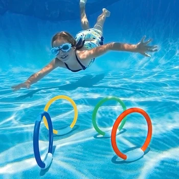 4шт пръстени за гмуркане, детска играчка, басейн, плажна игра, пръстен за подводен водни спортове